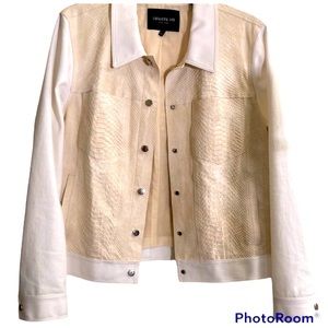 LAFAYETTE 148 NEW YORK LEATHER AND FABRIC SIZE L